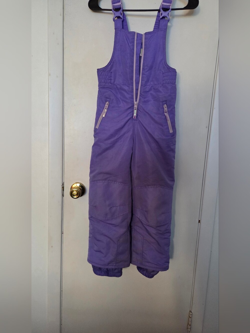 Champion Girls Purple Snow Bib Overalls – Size S (6–7)